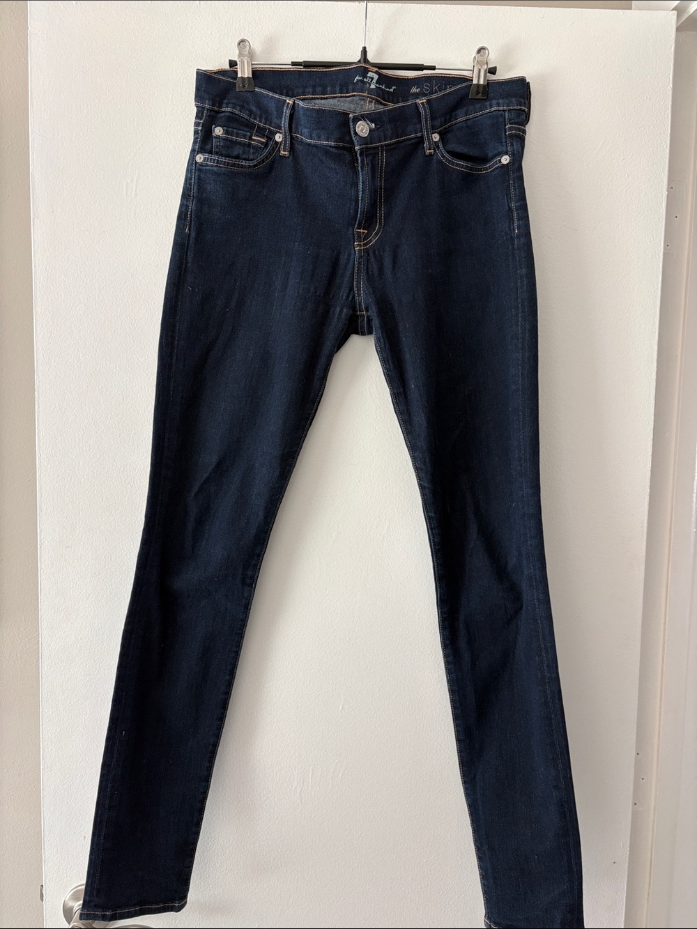 7 For All Mankind Dark Blue Women's Skinny Jeans-30